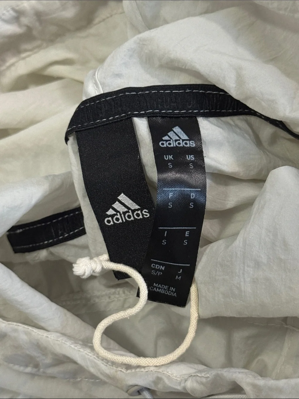 Adidas sheer lightweight windbreaker pullover hoodie men’s sz S